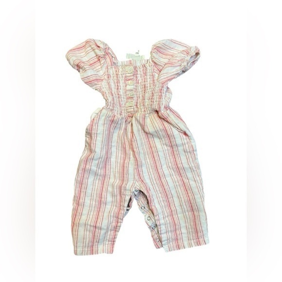 Jessica Simpson Pink and White Striped Jumpsuit - Picture 1 of 4